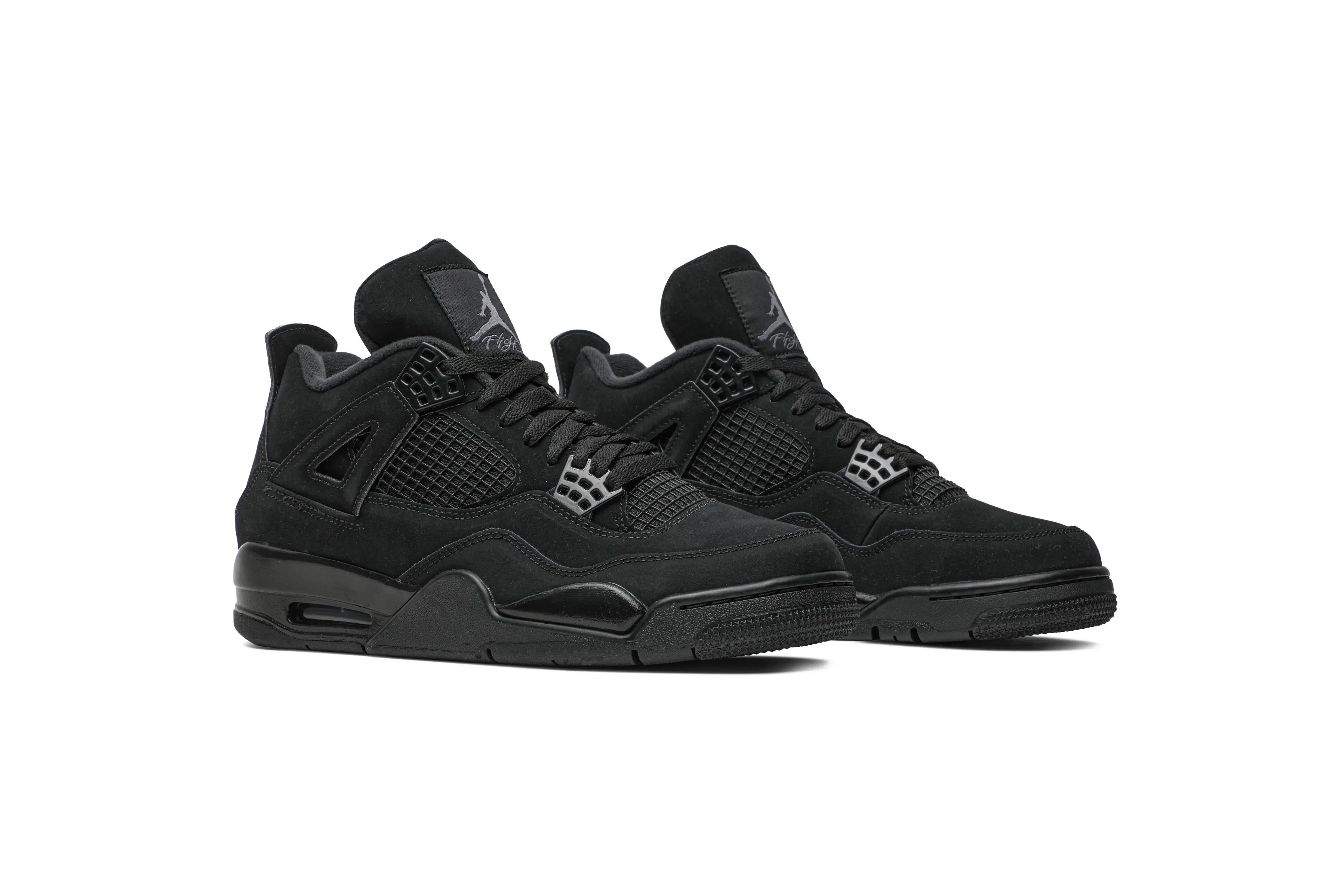 Jordan 4 Retro 'Black Cat' 2020 - Classic Black Suede Basketball Sneaker