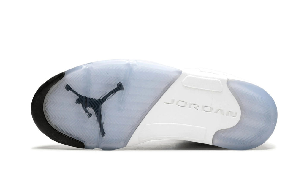 Air Jordan 5 Retro Metallic Silver - Premium White Leather with Silver Accents