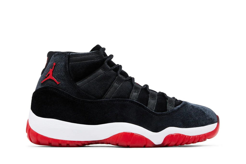Women's Air Jordan 11 Retro 'Bred Velvet' - Luxe Black Velvet Basketball Sneaker