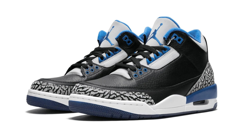 Air Jordan 3 Retro Sport Blue - Iconic Bred Design with Premium Blue Accents