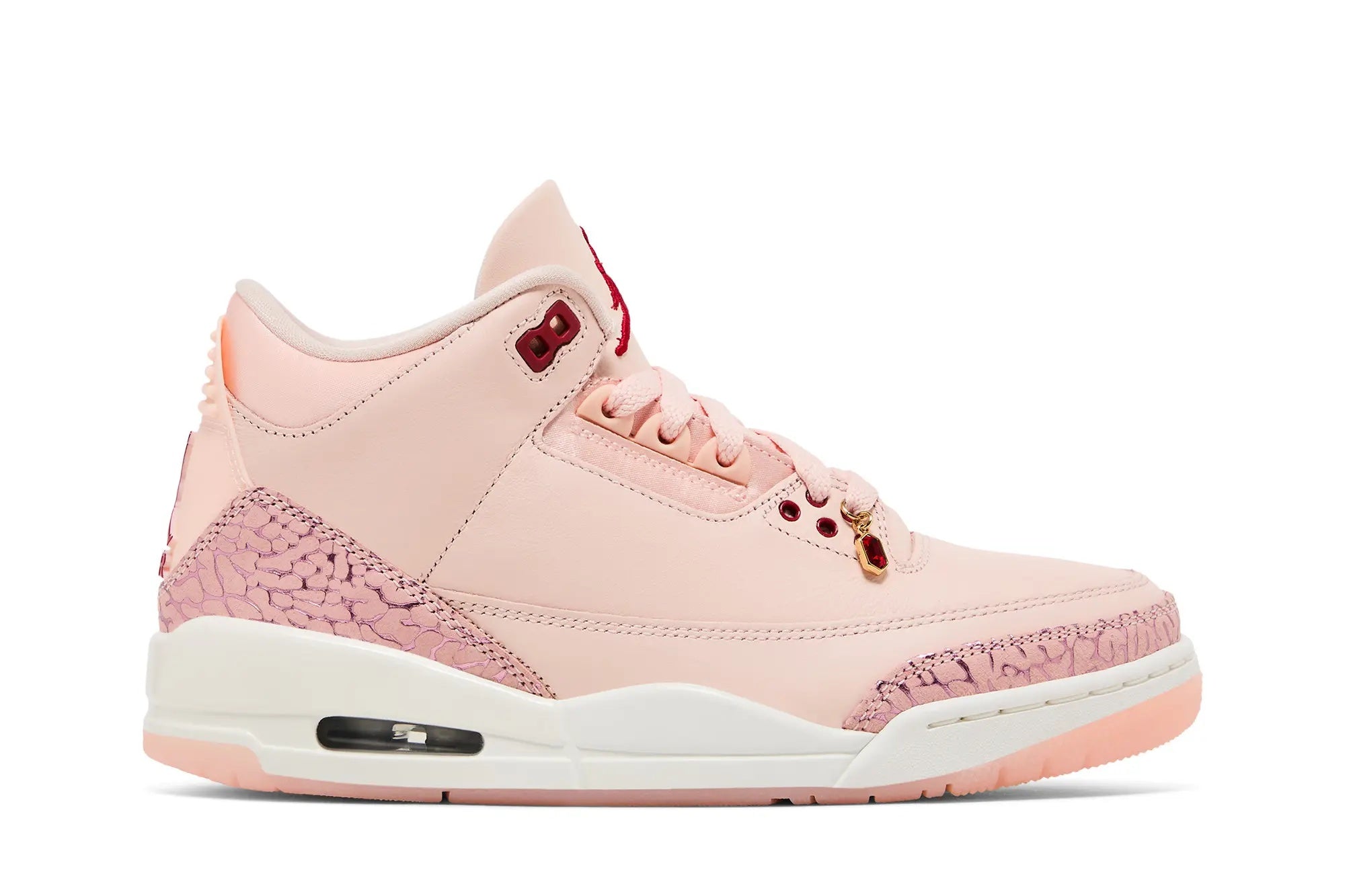 Women's Air Jordan 3 Retro Valentine's Day - Coral Leather Sneakers