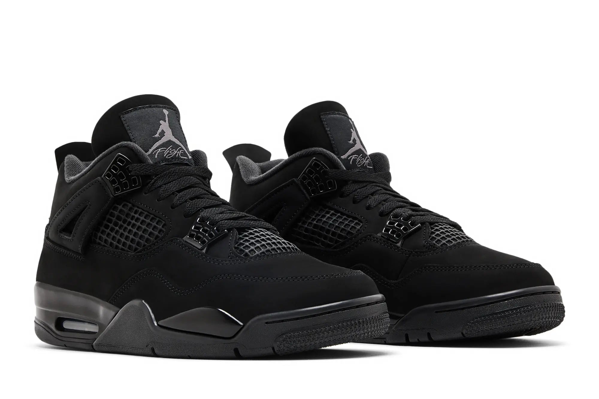 Jordan 4 Retro 'Black Cat' 2025 - Classic Black Nubuck with Nike Air Heel