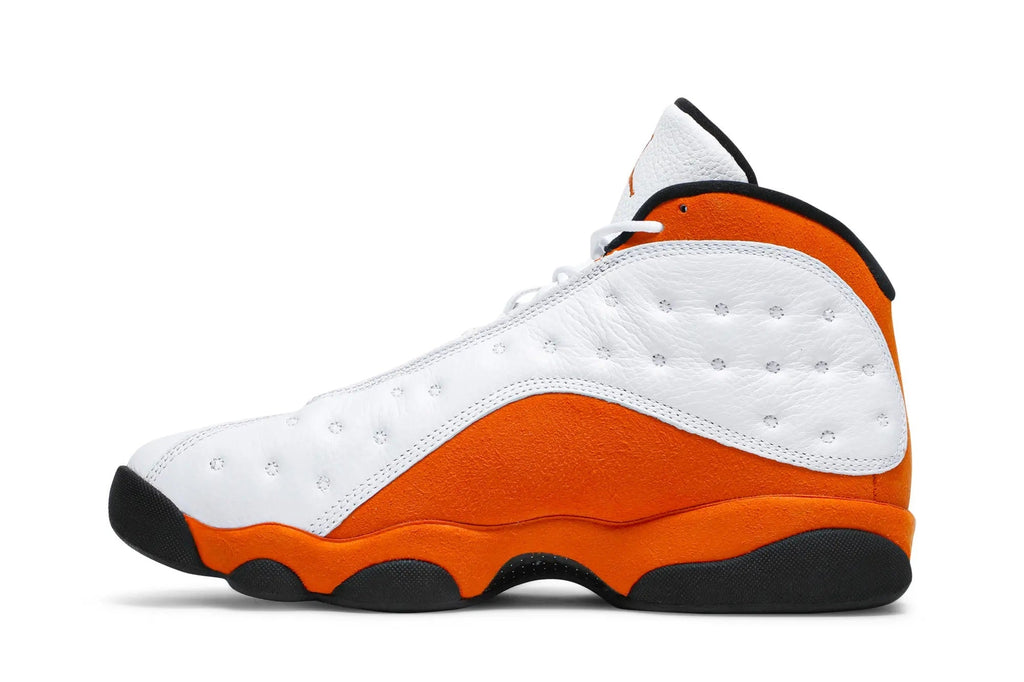 Air Jordan 13 Retro 'Starfish' - White Orange Suede Sneaker with Hologram Logo