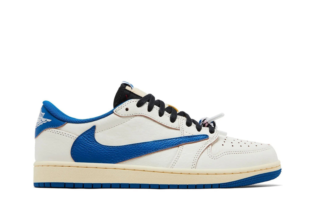 Fragment Design x Travis Scott x Jordan 1 Low OG SP Sail Military Blue - Exclusive Collab