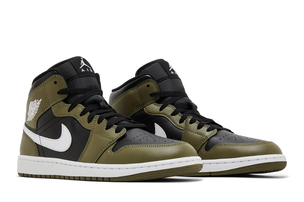 Jordan 1 Mid Sequoia Black Medium Olive White | DQ8426-092
