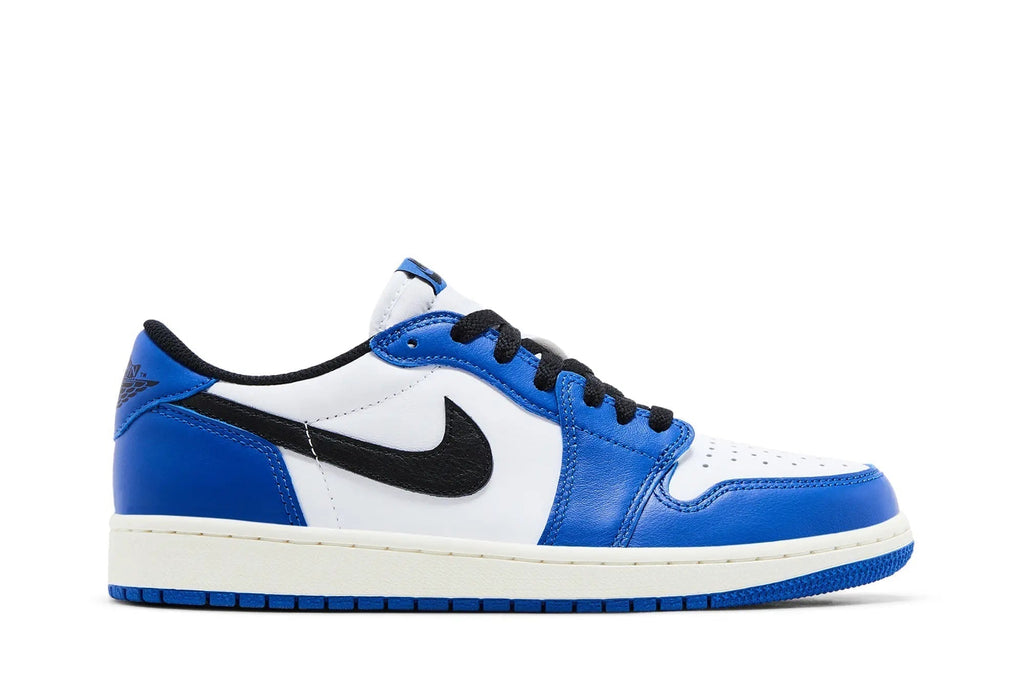 Air Jordan 1 Retro Low OG 'Game Royal' - White Leather with Royal Blue Accents