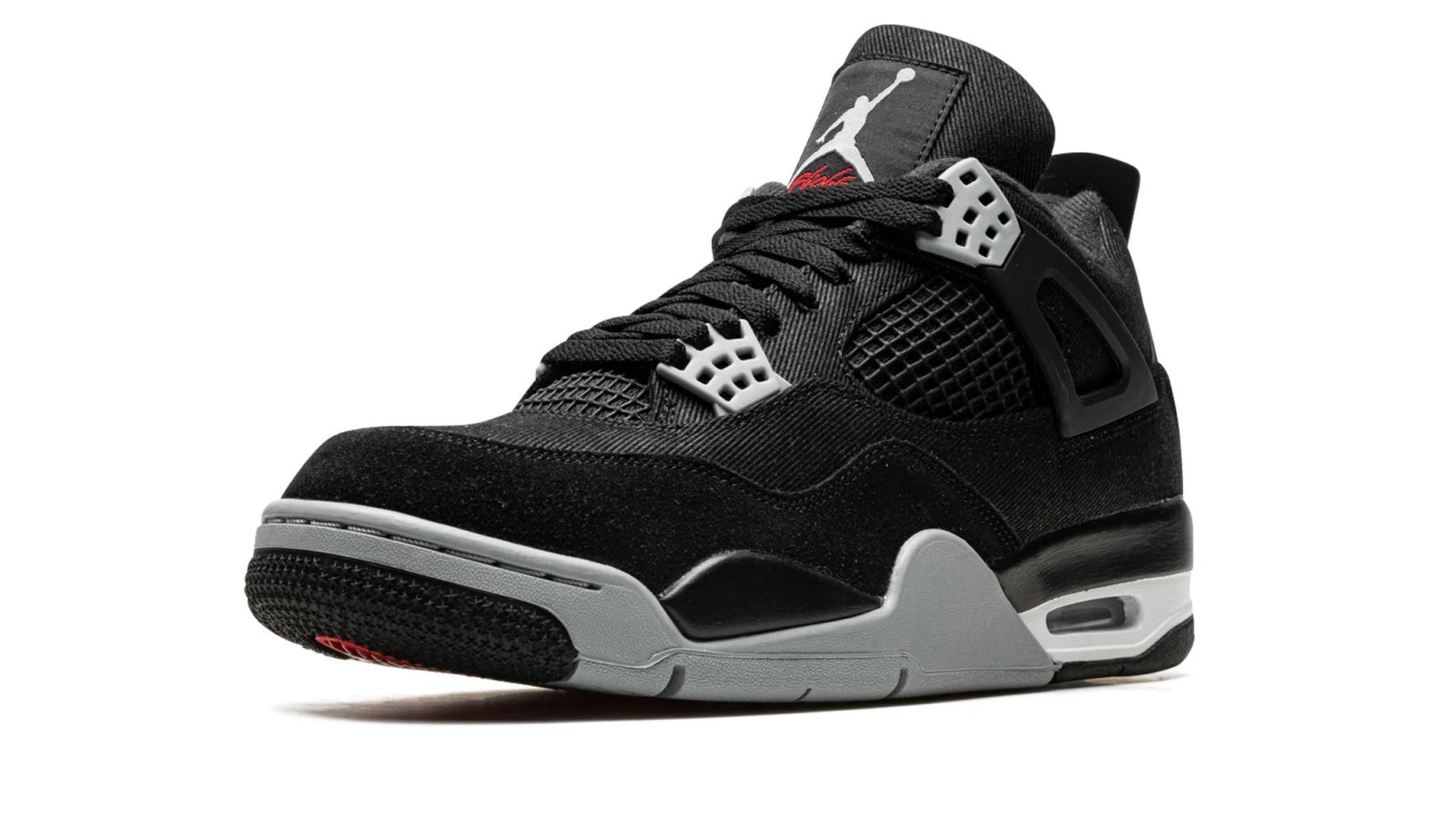 Air Jordan 4 "Black Canvas" - Classic Retro Basketball Shoe with Iconic Grey Accents