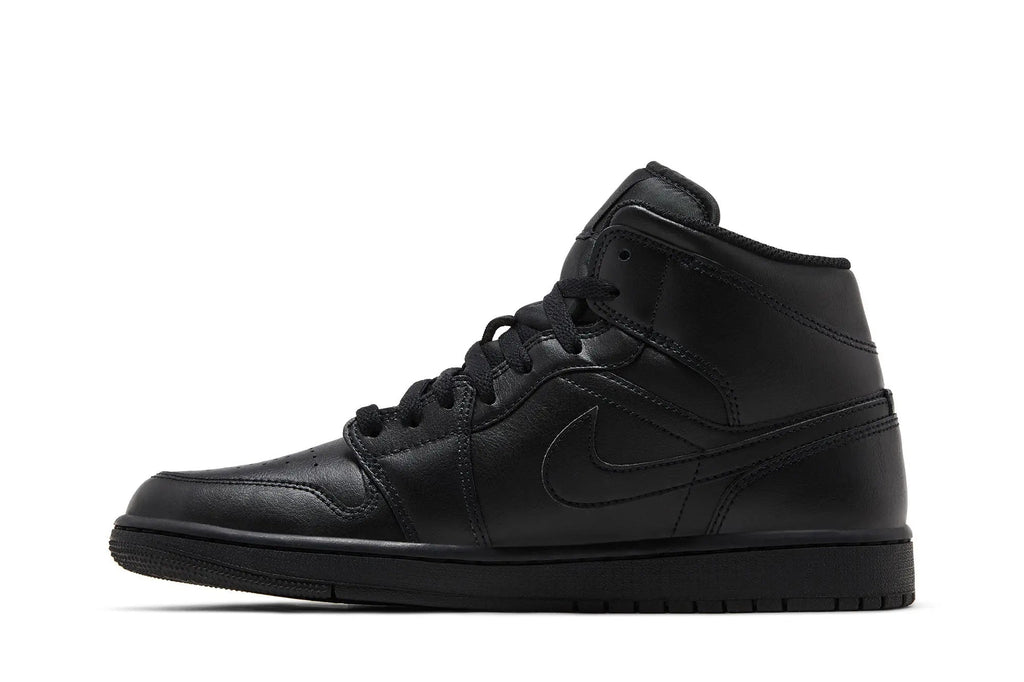 Jordan 1 Mid Triple Black 2022 - Classic All-Black Leather Sneaker