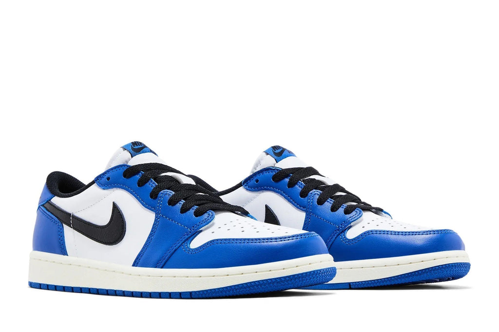 Air Jordan 1 Retro Low OG 'Game Royal' - White Leather with Royal Blue Accents