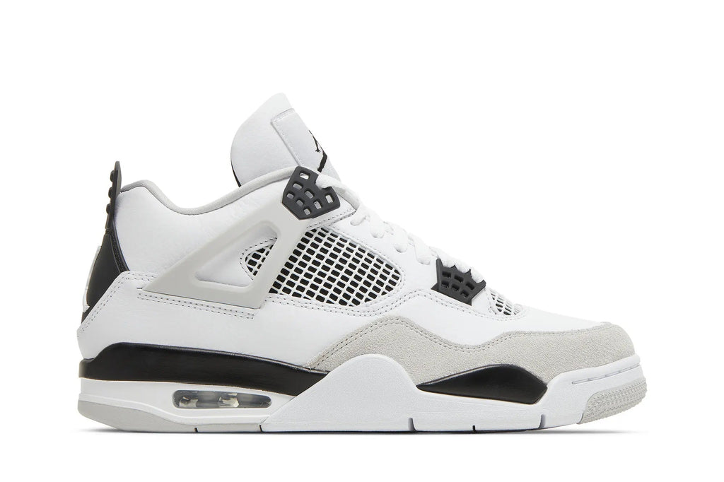 Jordan 4 Retro 'Military Black' - Classic White & Grey High-Top Sneaker