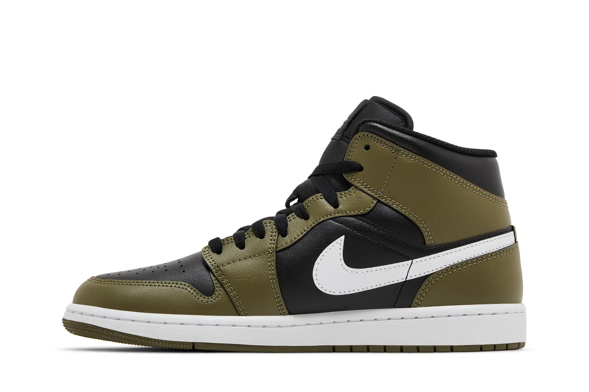 Jordan 1 Mid Sequoia Black Medium Olive White | DQ8426-092