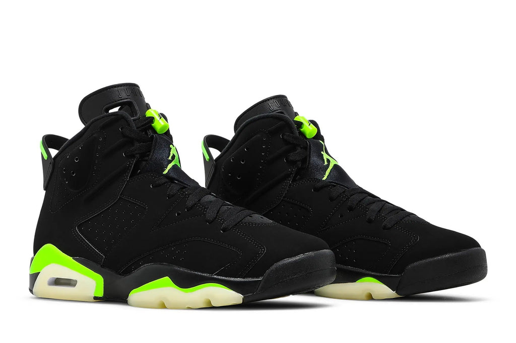 Air Jordan 6 Retro Electric Green - Black Nubuck with Neon Accents