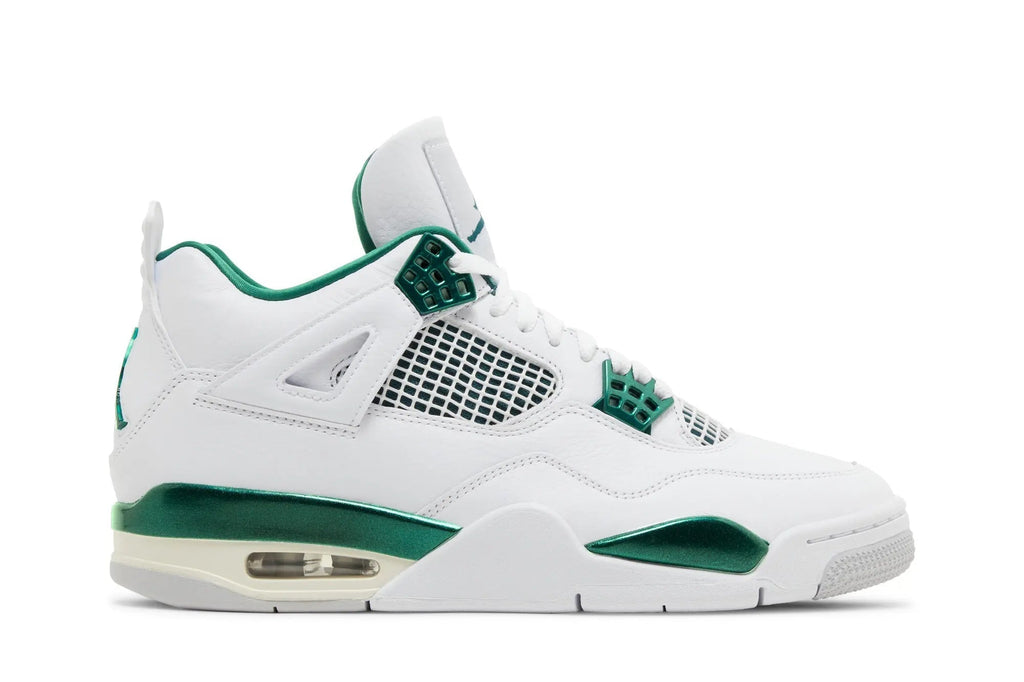 Air Jordan 4 Retro 'Oxidized Green' - Classic White Leather with Green Accents