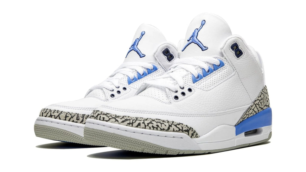 Air Jordan 3 Retro UNC - Carolina Blue Tarheels Inspired Sneaker