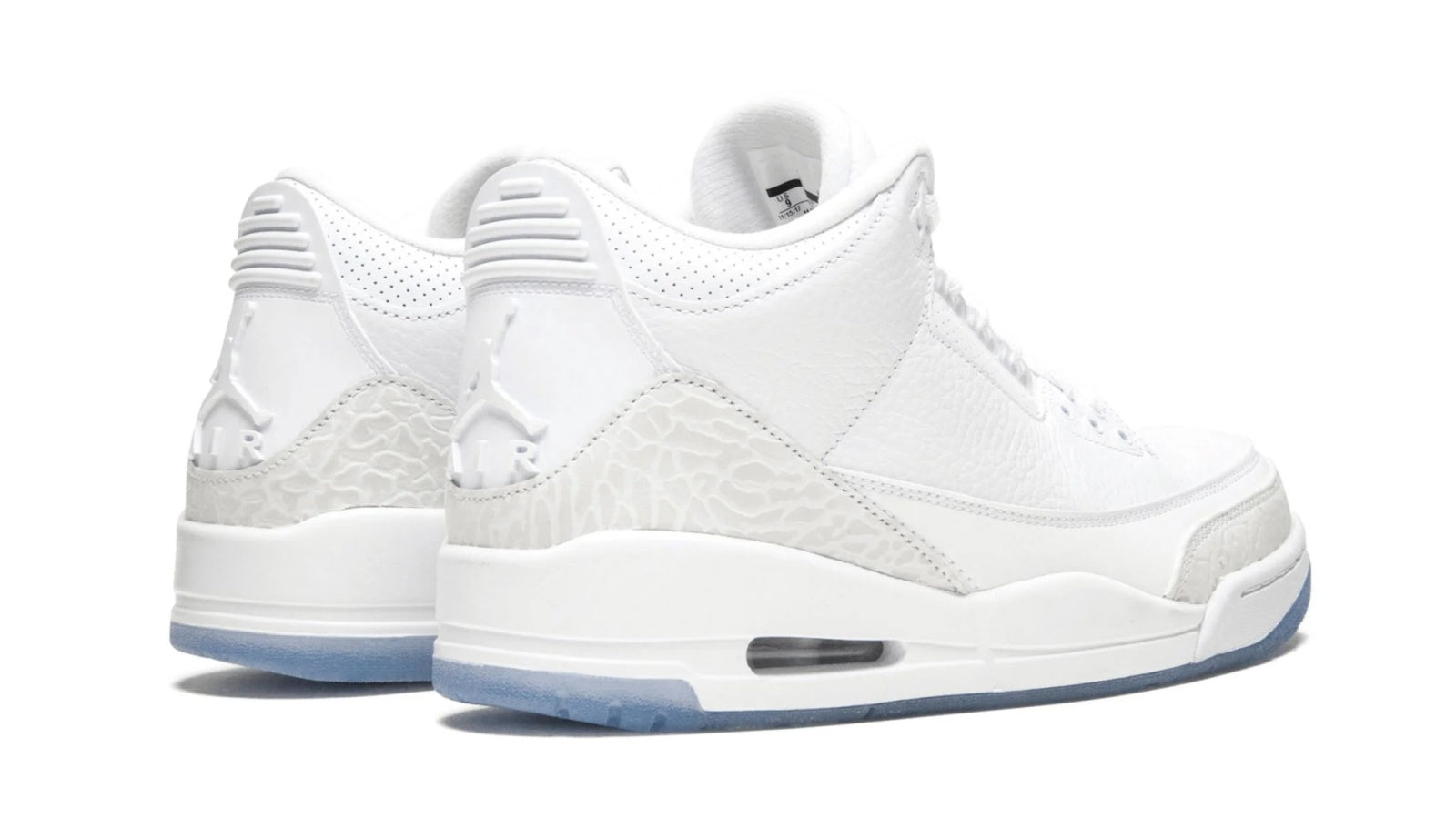Air Jordan 3 Retro Pure White - Icy Blue Translucent Outsole Sneaker
