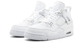 Air Jordan 4 Retro Pure Money White Leather Sneakers