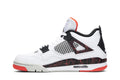Jordan 4 Retro 'Pale Citron' - Classic White Leather Sneaker with Crimson Accents