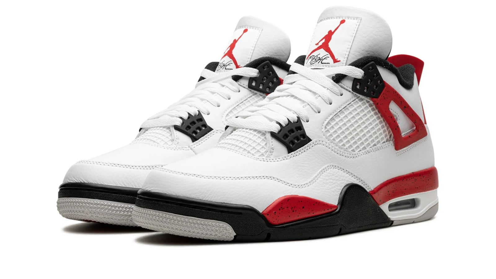 Air Jordan 4 Retro "Red Cement" - Classic Basketball Style with Fire Red Accents