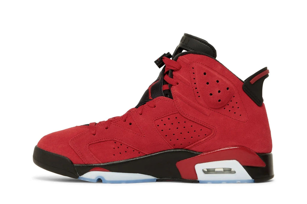 Jordan 6 Retro 'Toro Bravo' - Varsity Red & Black Suede Basketball Shoe