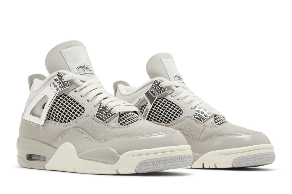 Women's Air Jordan 4 Retro 'Frozen Moments' - Pale Grey Suede & Metallic Silver
