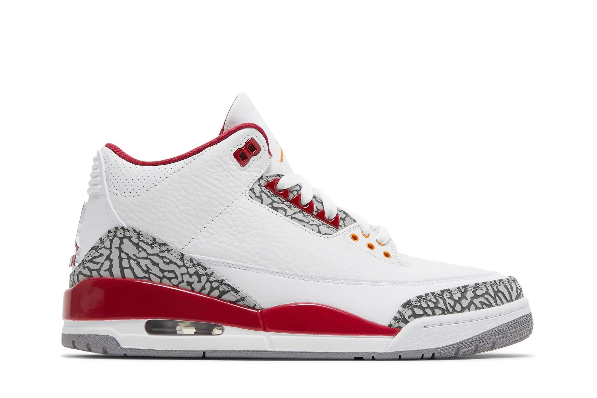 Air Jordan 3 Retro Cardinal Red - White Tumbled Leather Sneaker