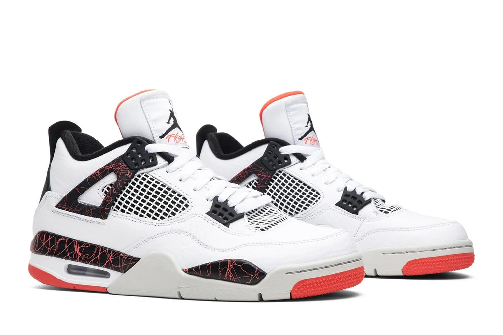 Jordan 4 Retro 'Pale Citron' - Classic White Leather Sneaker with Crimson Accents