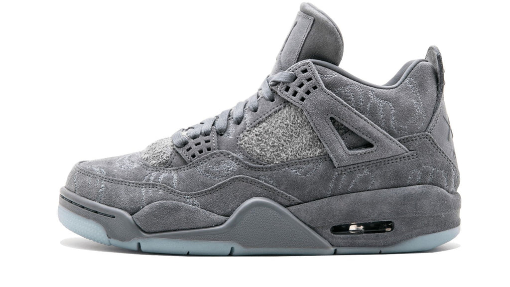 Air Jordan 4 Retro x KAWS - Premium Grey Suede Collaborative Sneaker