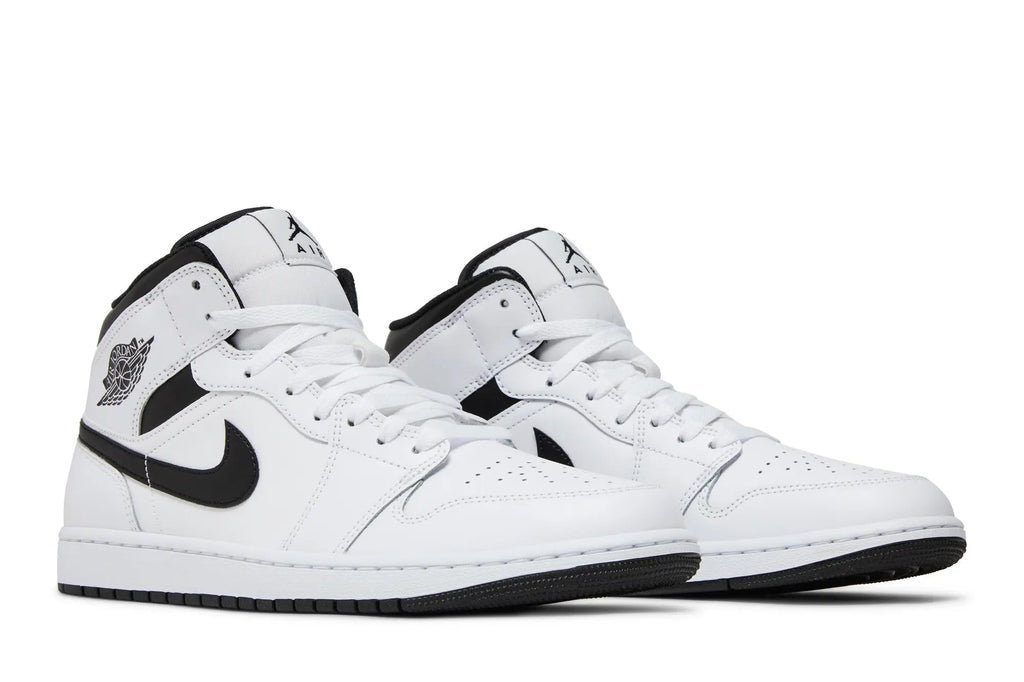 Jordan 1 Mid White Black - Classic Two-Tone Basketball Sneaker